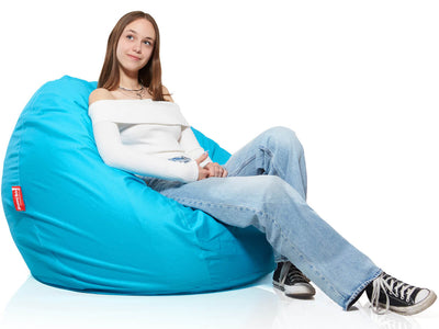 Medium Bab babzsákfotel - Pamut Retro - Türkiz (Belső huzattal) - HuppanjBele.hu