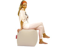 Kocka Puff - Lenvászon - Len (Belső huzat nélkül) - HuppanjBele.hu