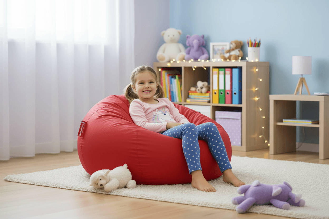 Babzsákfotelt minden gyerekszobába! Junior Bab Piros - HuppanjBele.hu
