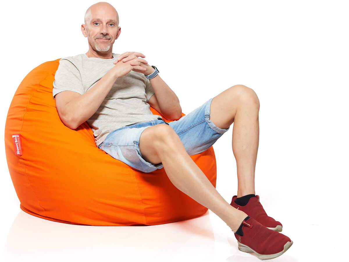 Medium Bab babzsákfotel, Pamut Retro - Narancs (belső huzattal) 2 - HuppanjBele.hu