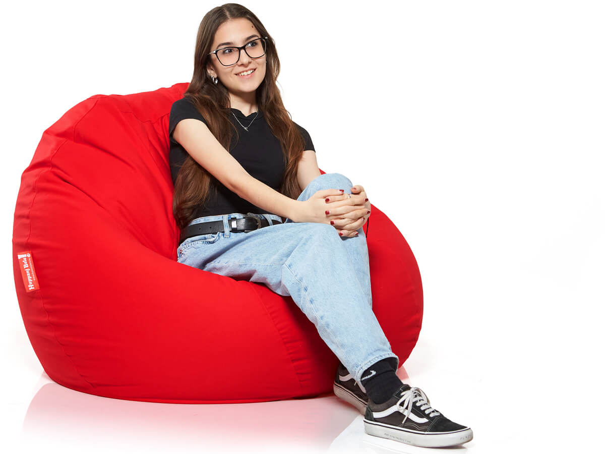 Medium Bab babzsákfotel, Pamut Retro - Piros (belső huzattal) 1 - HuppanjBele.hu