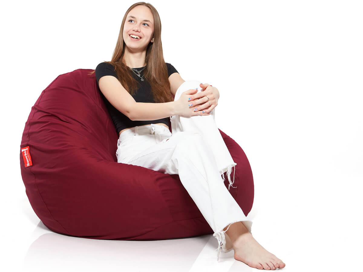 Medium Bab babzsákfotel, Pamut Retro - Bordó (belső huzattal) 1 - HuppanjBele.hu