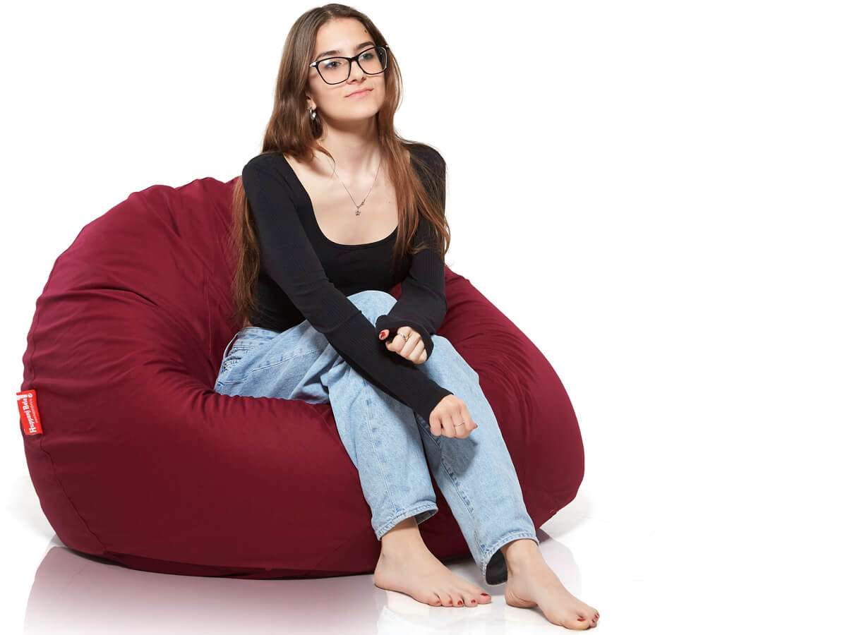 Medium Bab babzsákfotel, Pamut Retro - Bordó (belső huzattal) - HuppanjBele.hu