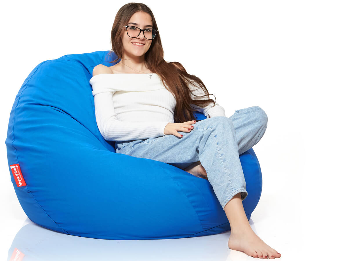 Medium Bab babzsákfotel, Pamut Retro - Égszínkék (belső huzattal) 1 - HuppanjBele.hu