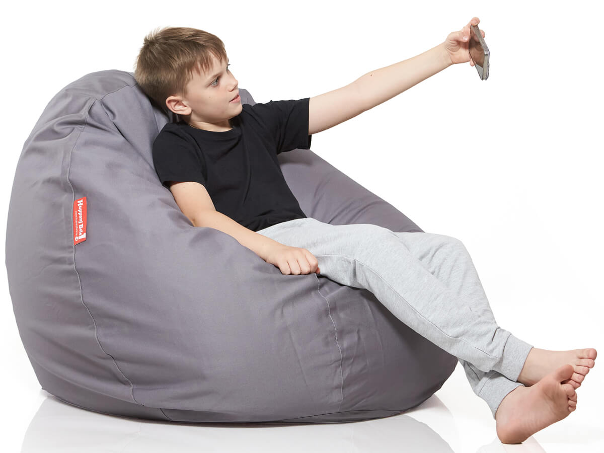 Medium Bab babzsákfotel, Pamut Retro - Szürke (belső huzattal) 1 - HuppanjBele.hu