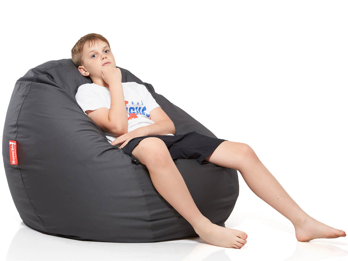 Medium Bab babzsákfotel, Pamut Retro - Sötétszürke (belső huzattal) 1 - HuppanjBele.hu