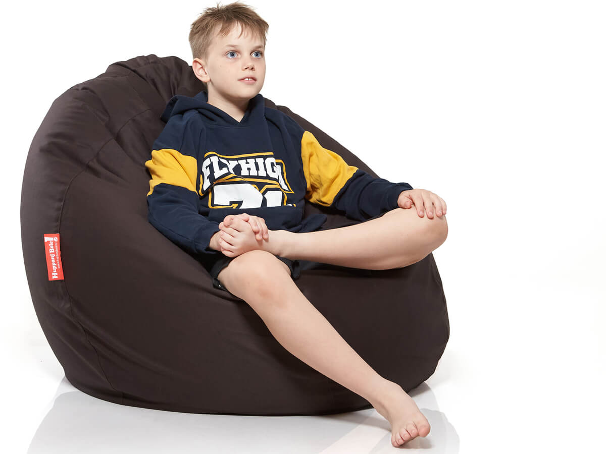 Medium Bab babzsákfotel, Pamut Retro - Sötétbarna (belső huzattal) 1 - HuppanjBele.hu